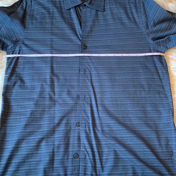 Men's Blue Striped Brandini Short Sleeve Button Down Size Large - Picture 3 of 6